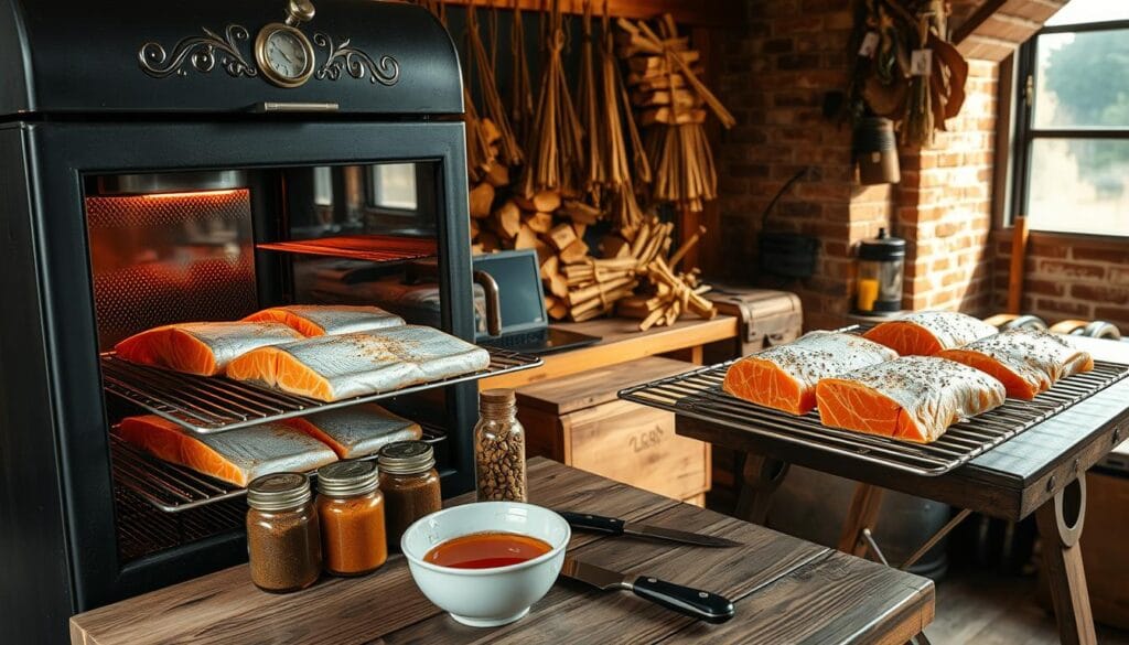 salmon smoking setup salmon smoking setup