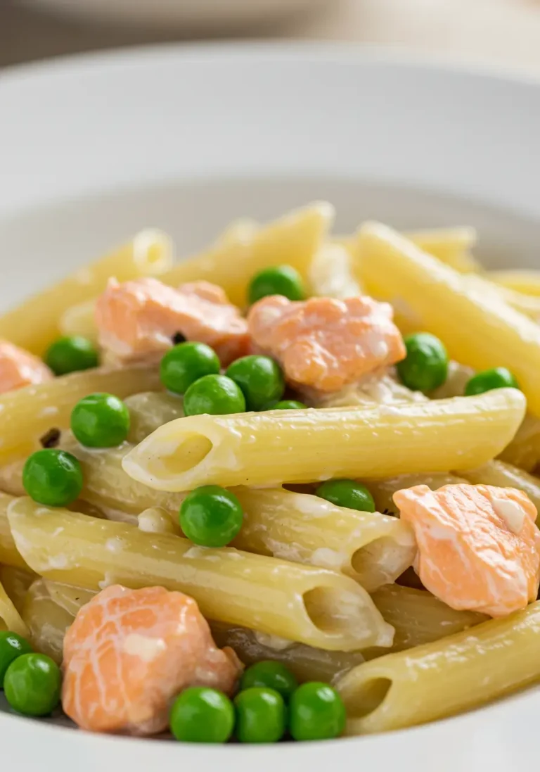 Pasta With Salmon Peas