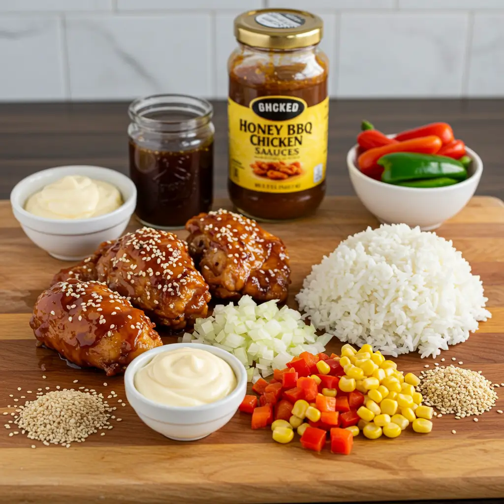 Honey BBQ Chicken Rice steps