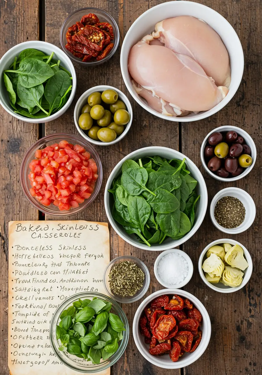 Baked Tuscan Chicken Casserole