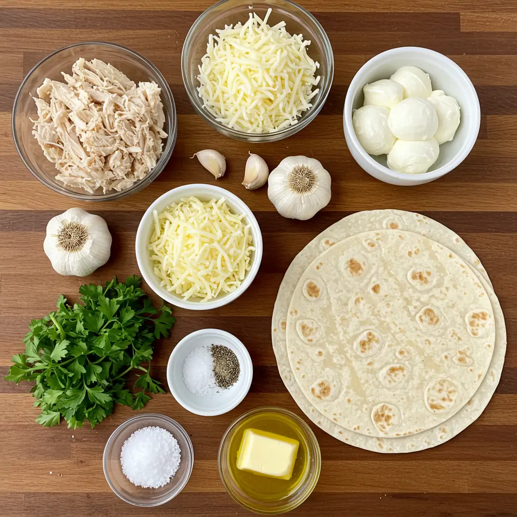 Cheesy Garlic Chicken Wraps