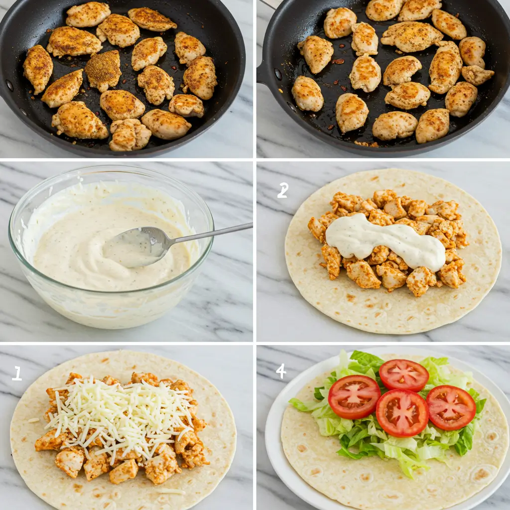 Cheesy Garlic Chicken Wraps